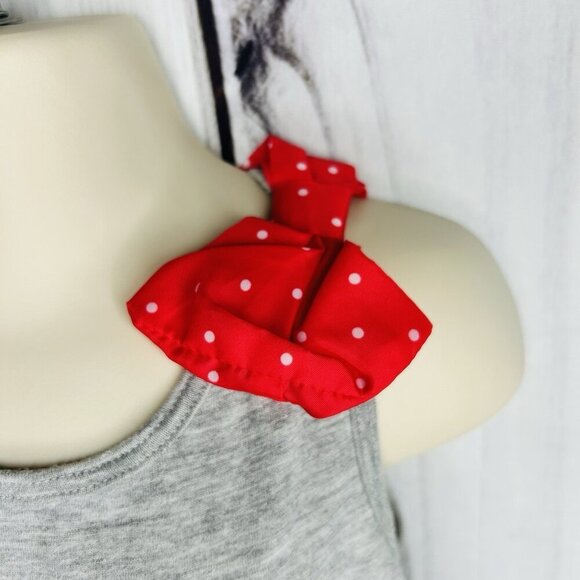 Disney Minnie Girls Tank 6/6X Small Sequined & Bow Gray Tank Top - Picture 5 of 6